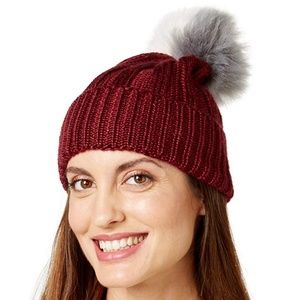 BCBGeneration Two-Tone Pom Pom Beanie